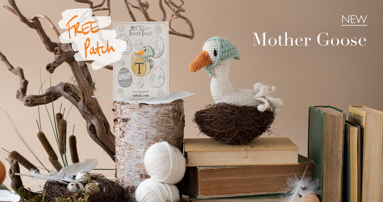 New Mother Goose crochet pattern matching patch TOFT
